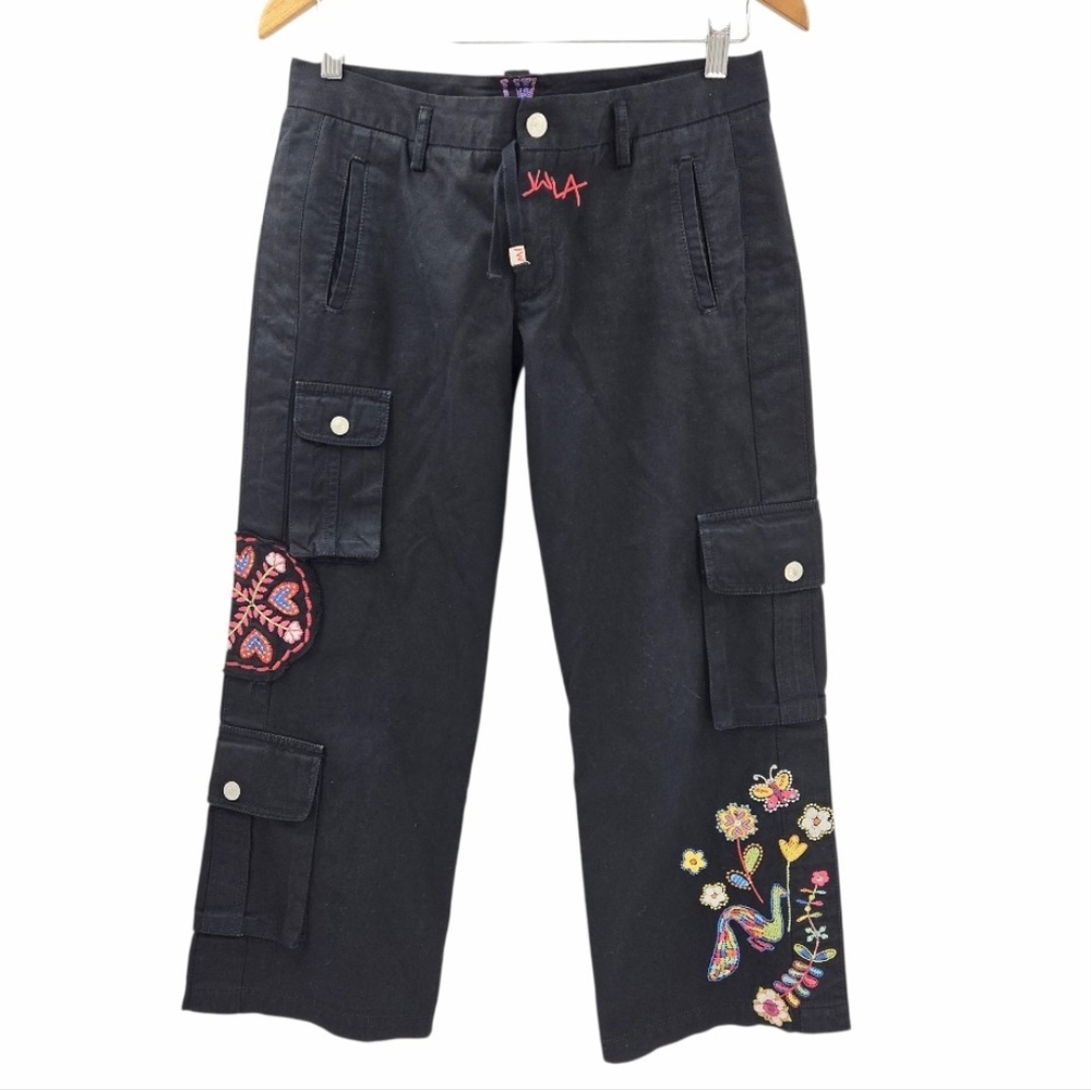 Johnny Was Black‎ Embroidered Cargo